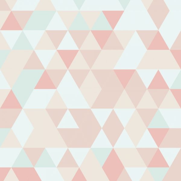 Papel de Parede Adesivo Geométrico Mosaico Tons de Rosa com Azul